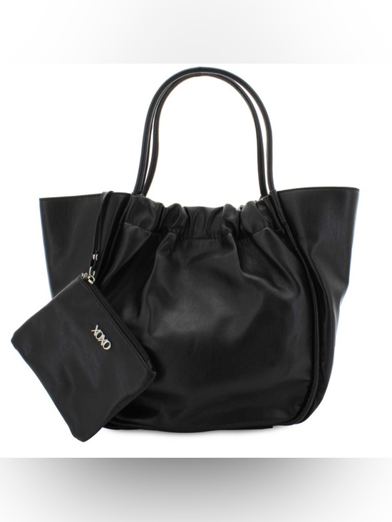 XOXO Handbags - XOXO Black Vegan Leather Tote NWT Shoulder Bag w/ Detachable Pouch